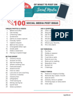 100 Social Media Post Ideas Cheat Sheet - v2