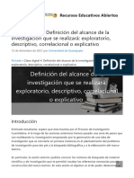 Definición Del Alcance de La Investigación Que Se Realizará: Exploratorio, Descriptivo, Correlacional o Explicativo