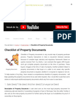 Checklist of Property Documents