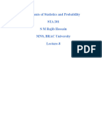 Elements of Statistics and Probability STA 201 S M Rajib Hossain MNS, BRAC University Lecture-8