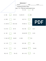 Absolute Value Worksheet