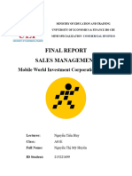 Final report - Sales Management - Nguyễn Thị Mỹ Huyền - 215221599 - Ca 2