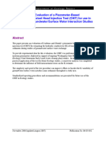 An Evaluation of A Piezometer-Based Constant Head Injection Test (CHIT) For Use in Groundwater/Surface Water Interaction Studies