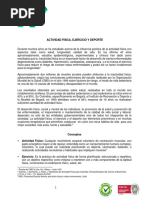 Actividad Física, Ejercicio y Deporte