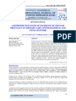 A Retrospective Study of Incidence of Teenage Pregnancy in Tertiary Care Center-Maternal and Fetal Outcome