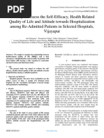 A Study To Assess The Self-Efficacy, Health Related Quality of Life and Attitude Towards Hospitalization Among Re-Admitted Patients in Selected Hospitals, Vijayapur