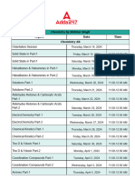 Topics Date Time Chemistry AB: Chemistry by Shikhar Singh