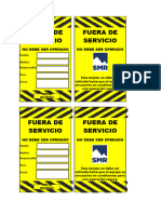 Tarjeta de Operatividad de Equipos