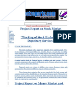 Project Report On Stock Market "Working of Stock Exchange & Depositary Services"