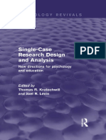 Single-Case Research Design and Analysis New Directions For Psychology and Education Thomas R. Kratochwill