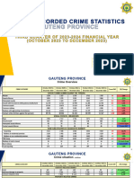 Gauteng Third Quarter Crime Stats October To December 2023