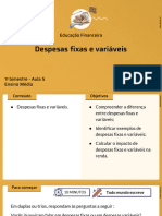 Aula 5 - Despesas Fixas e Variáveis