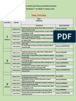 Finaltrials 7 and 8 March Fixtures