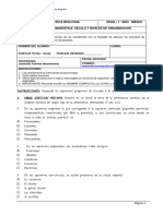 Evaluación Diagnóstica Primero Medio 2021