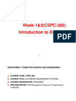 Week 1&2 (Introduction To DBMS)