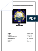 Application of Information and Communication Technology: Name: Roll No: Assignment Topic: Submitted To: Subject: Date