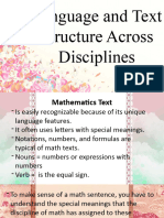 Lesson 3 Language and Text Structure Across Disciplines