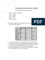 Ejercicios de Pasajes de Unidades de Escalas Celsius