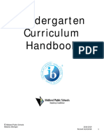 Kindergarten Curriculum Handbook: Midland Public Schools Midland, Michigan