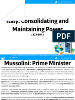 Italy Consolidating and Maintaining Power