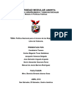 Analisis Política Nacional para El Acceso de Las Mujeres A Una Vida Libre de Violencia