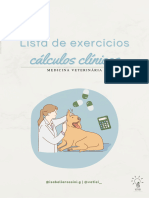 Lista de Exercícios Lista de Exercícios: Cálculos Clínicos Cálculos Clínicos