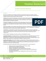 Exercise Prescription Corrective Exercise - Position Statement