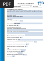 Initial Functional MedicineQuestionnaire