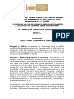 Texto Aprobado en Primer Debate en La Comisión Primera de La Cámara de Representantes Del Proyecto de Ley Estatutaria