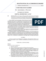 Boletín de Convocatorias Específicas Del Sermas (15 de Marzo de 2024) H.U. La Paz