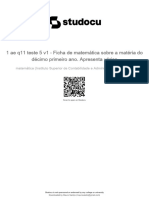 1 Ae q11 Teste 5 v1 Ficha de Matematica Sobre A Materia Do Decimo Primeiro Ano Apresenta Varios