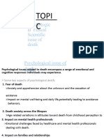 Psychological, Ethical & Scientific Issue of Death