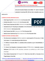 Important Weekly Current Affairs PDF 01 To 07 November 2023