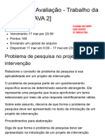 Entrega Da Avaliação - Trabalho Da Disciplina (Ava 2) Produção de Pesquisa de Intervenção (Sau2029 - 22)