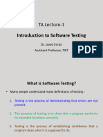 TA Lecture-1 (Introduction To Software Testing)