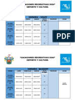 Horarios Mpa - Vacaciones Utiles 2024 - Deporte y Cultura 2024