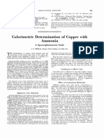 Of Copper: Colorimetric Determination Ammonia