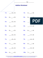 Addition Worksheet