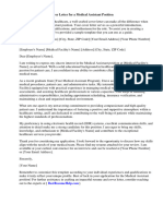 Cover Letter Example For Medical Assistant Position