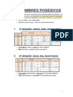 PRONOMBRES POSESIVOS Subrayado