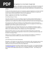 Job Application Cover Letter Email Sample