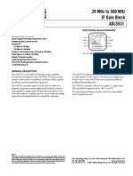 20 MHZ To 500 MHZ If Gain Block Adl5531: Features Functional Block Diagram