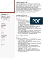 Senior Front End Developer Resume Example