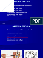 ANATOMIA DENTÁRIA Exercícios de Revisão 1 Avaliação SBB2