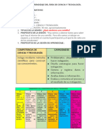 MULTIGRADO Sesión de Aprendizaje Del Área de Ciencia y Tecnología