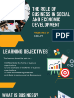 The Role of Business in Socio and Economic Development