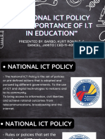 National ICT Policy and Its Importance of IT in Education