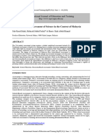 Classroom-Based Assessment of Science in The Context of Malaysia