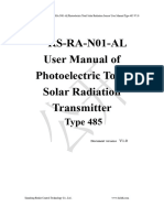 RS-RA-N01-AL User Manual of Photoelectric Total Solar Radiation Transmitter