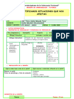 Sesion Detutoría - Jueves 11-Identificamos Situaciones Que Nos Afectan, Prevenimos El Consumo Del Alcohol